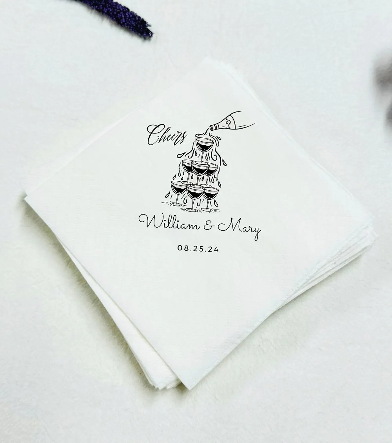 50 салфеток с именем на заказ свадебные салфетки персонализированные для