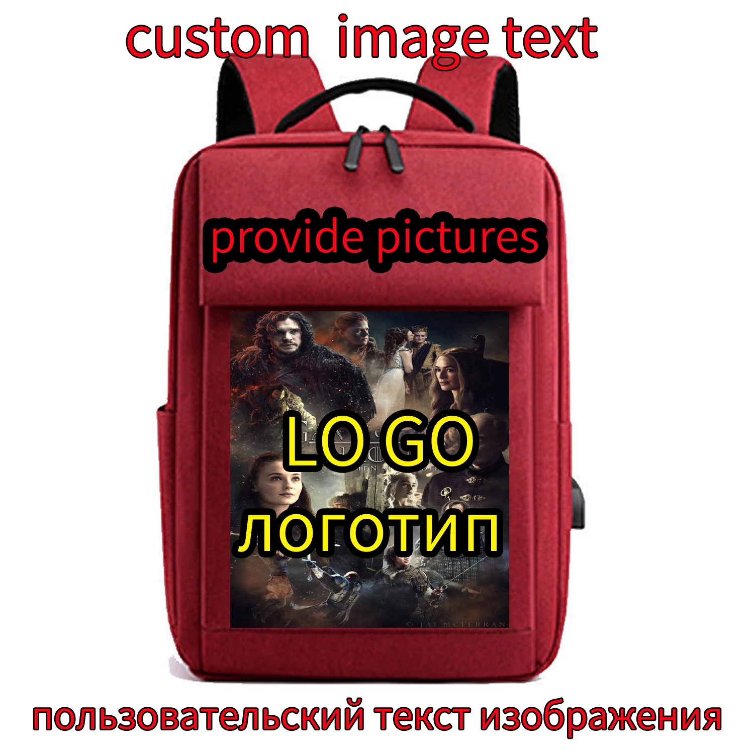 

Backpack Custom Logo Photo Computer Bag Printing Men's And Women's Business Leisure Souvenir Company Laptop School Travel Simple