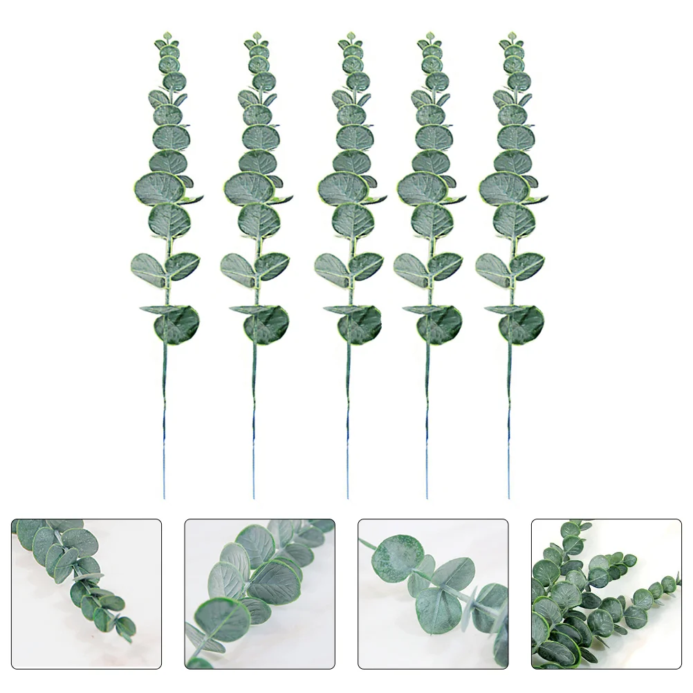 

Eucalyptus Leaves Artificial Stems Greenery Faux Fake Branchesdollar Leaf Garland Eucalyptuses Pick Bouquet Christmas Craftdried