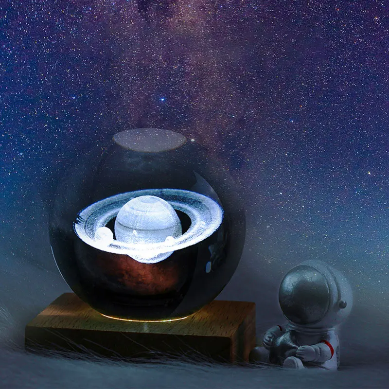 

Universe Galaxy Creative Crystal Night Light Bedroom Projection Lamp Children Birthday Gifts USB Plug-in Desktop Ornament Lamp