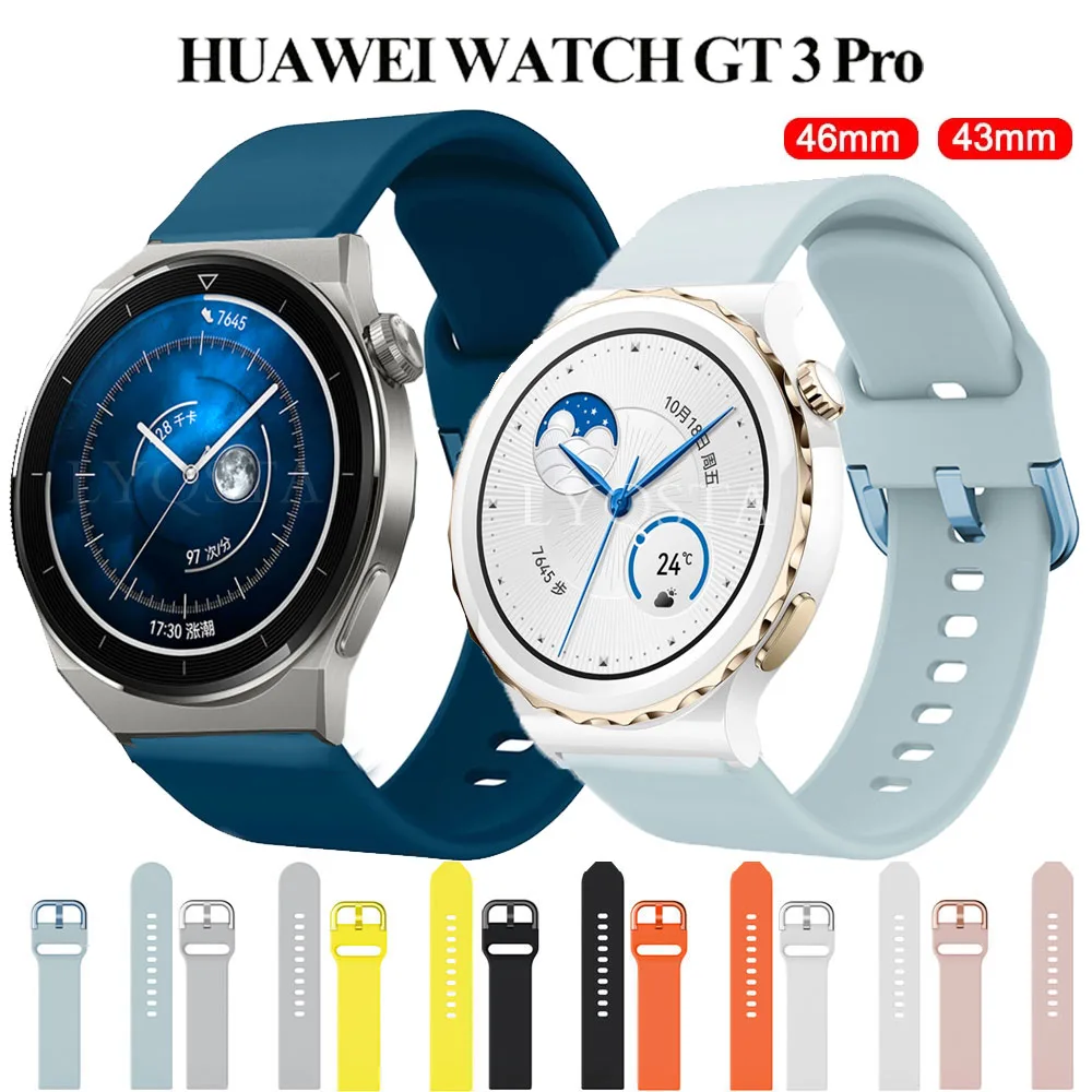 

20mm 22mm Strap For Huawei Watch GT3 GT 2/GT2 46mm 42mm Smartwatch Watchband For GT2 GT 3 Pro 43mm Silicone Wristband Bracelet