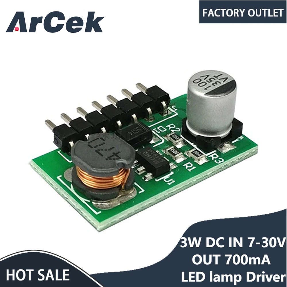 

10pcs 3W DC IN 7-30V OUT 700mA LED lamp Driver Support PMW DimmerDC-DC 7.0-30V to 1.2-28V Step Down Buck Converter Module