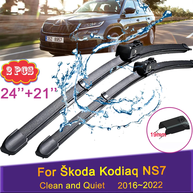 

Car Wiper Blades for Skoda Kodiaq NS7 2016 2017 2018 2019~2022 Front Windshield Frameless Durable Rubber Snow Shaving Accessorie