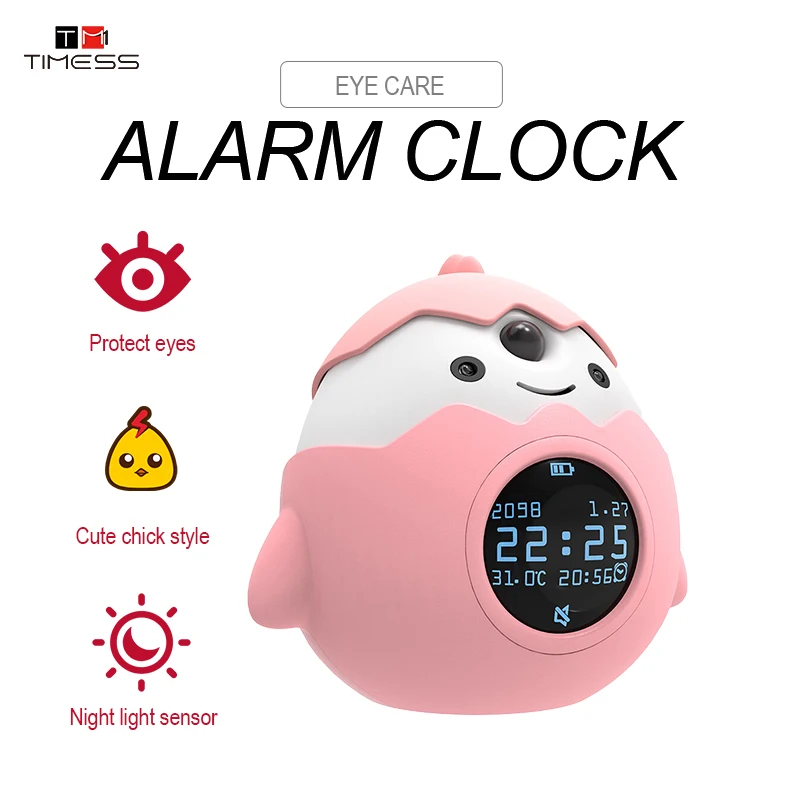 

TIMESS Classic Creative Portable Home Cute Alarm Clock Creative Cute Mini Round Bedside Desk Table Clock Morning Alarm Clock