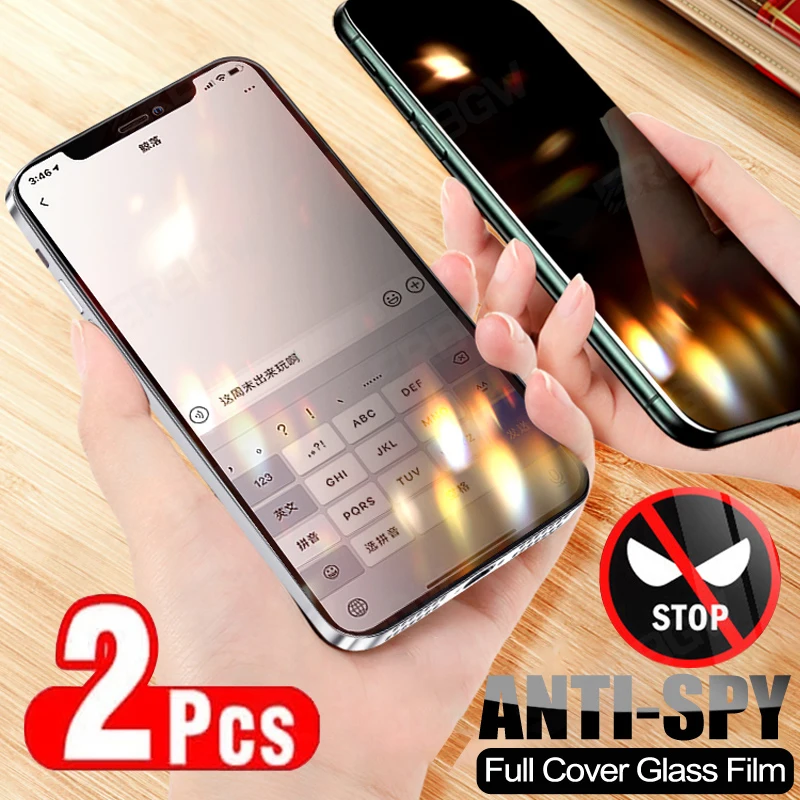 

2Pcs Anti Spy Tempered Glass For Apple iPhone 13 12 mini 11 Pro XS Max X XR Screen Protector iPhone 8 7 6 Plus 5 SE Privacy Film