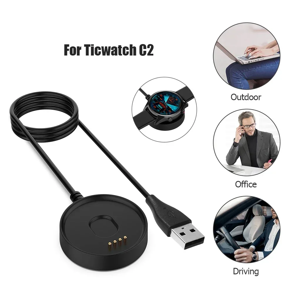 Фото USB-док-станция для зарядки и передачи данных Ticwatch C2 E2 S2, сменная зарядная док-станция, кабель для зарядки смарт-часов, зарядное устройство-подставка №2