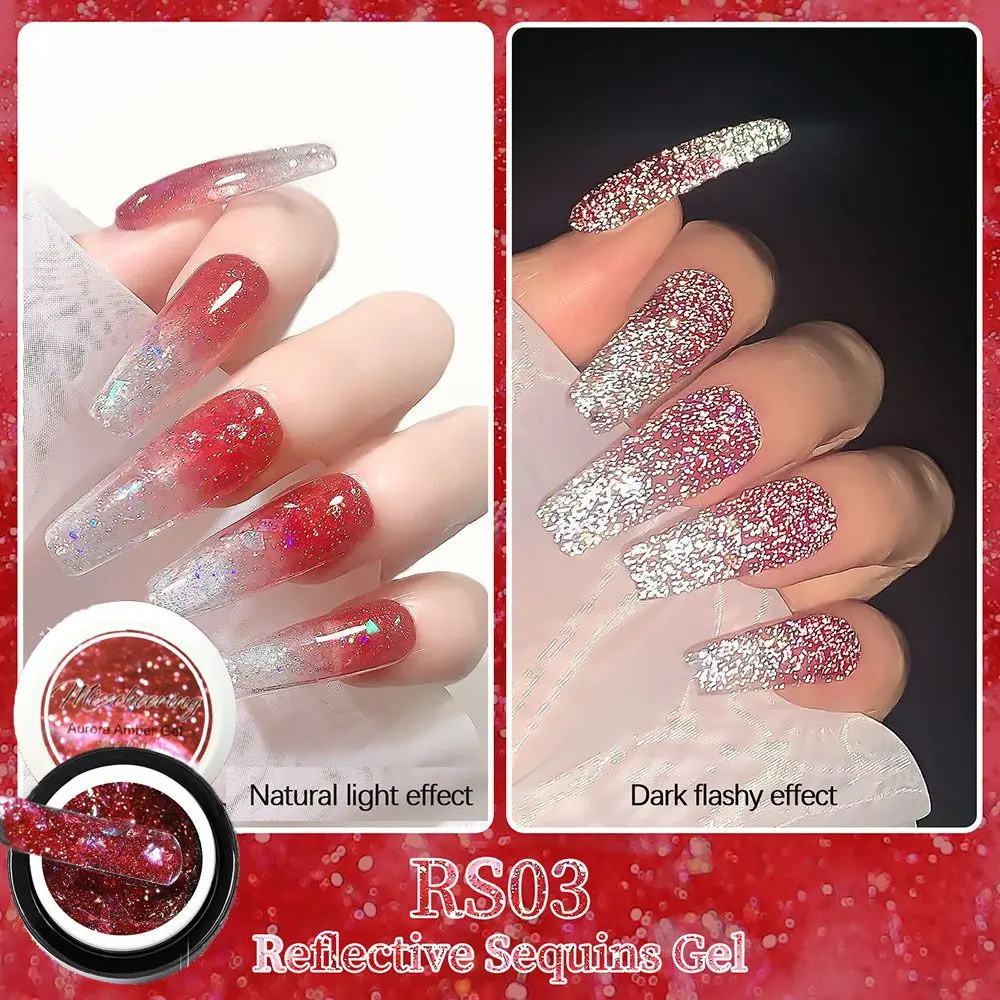 

6ml Reflective Glitter Gel Nail Polish Spring Summer Color Sparkling Sequins Soak Off UV LED Varnish Nail Art Decoration