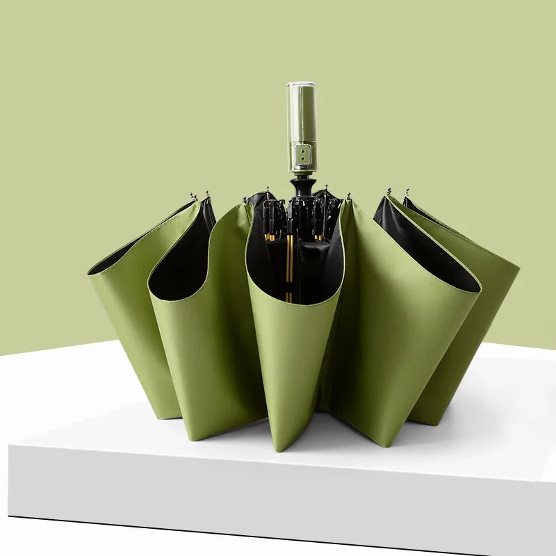 

Strong Wind Resistant 10K Automatic Umbrella Rain Women Windproof 3Folding Crystal Handle Men Business Outdoor Travel Umbrellas