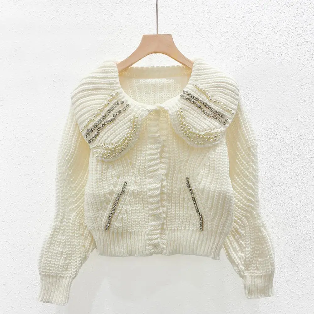 Женский однобортный трикотажный кардиган элегантный облегающий короткий свитер