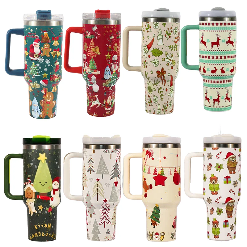 40 унций Рождественская чашка для воды 304 нержавеющая сталь Изолированная