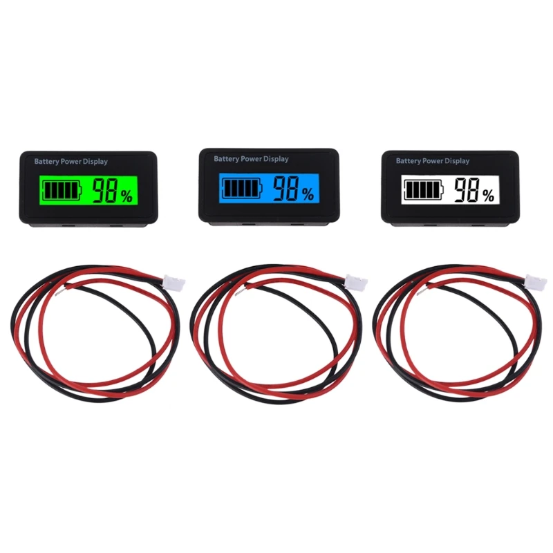 

Battery Capacity Green Backlight Waterproof Monitor Gauge Digital Test