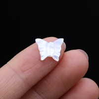 2pcs diy mini shell beads white shell butterfly shaped isolation bead for jewelry making diy necklace bracelet earring accessory