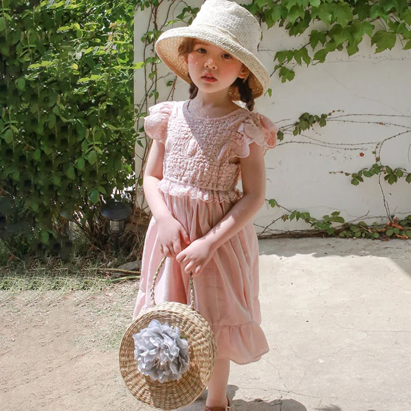 

Girls Dress Vestidos 2023 Spring New Lace Vestido Children's Dresses Korean Version Of The Fashion Cute Princess Skirt Children'