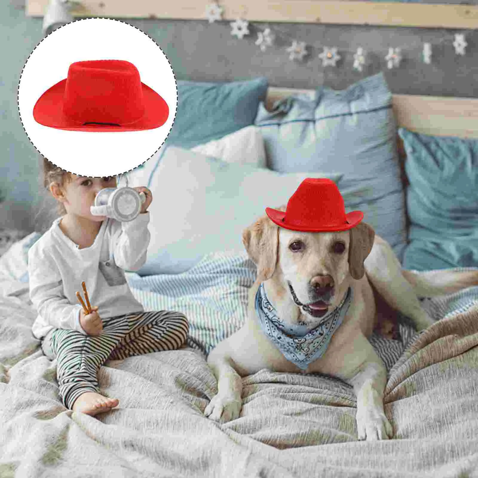 

Dog Cat Cowboy Hat Pet Cowboy Headwear Pet Cosplay Accessories