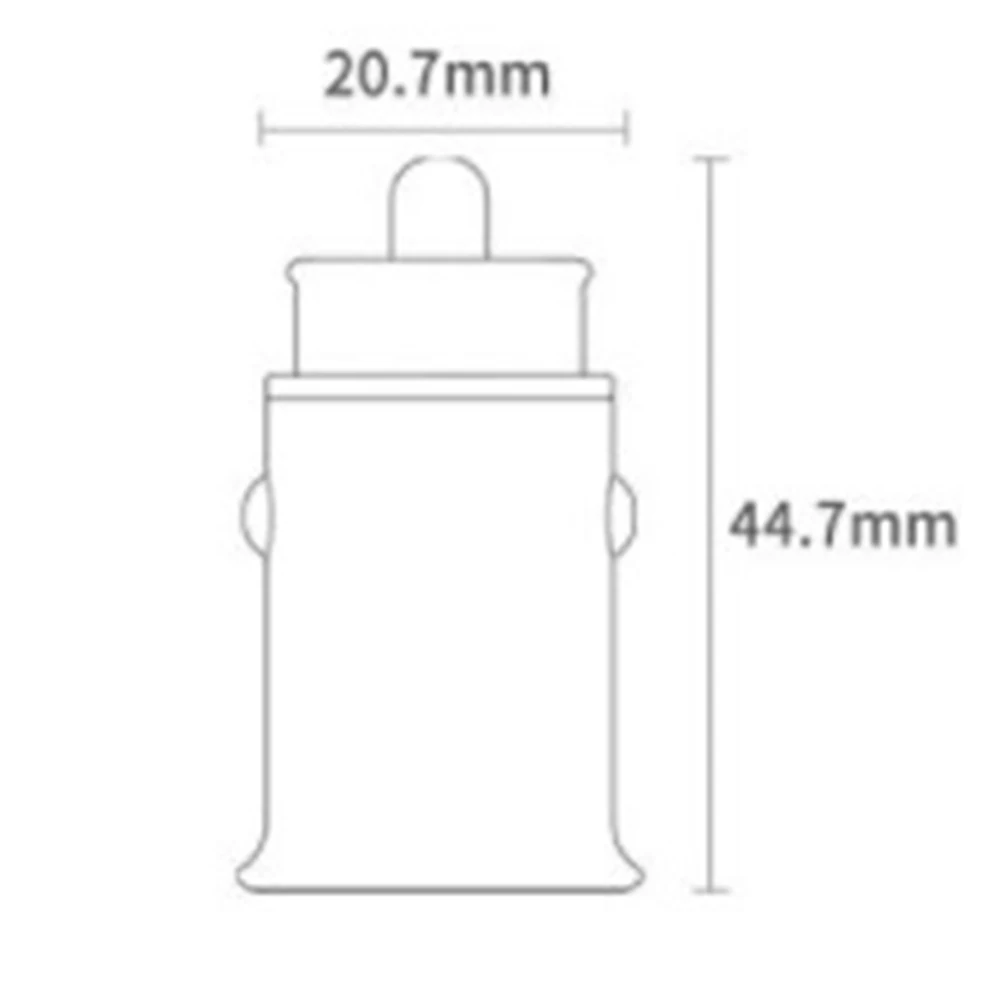

20.5*39.8mm Auto Car Car Charger Double Mini 24W Black C8-A01 Car 12V-24V