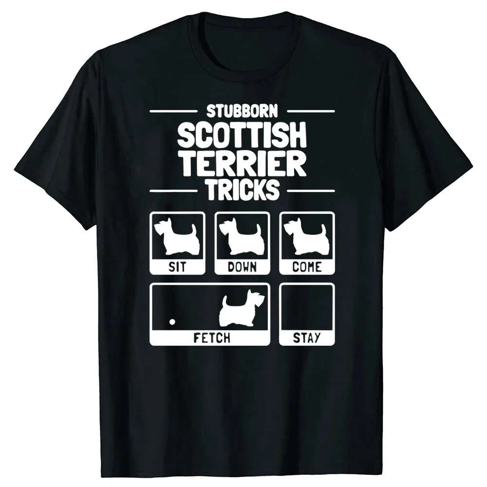 Забавная тренировочная футболка с рисунком собаки Скотти хлопковая уличная
