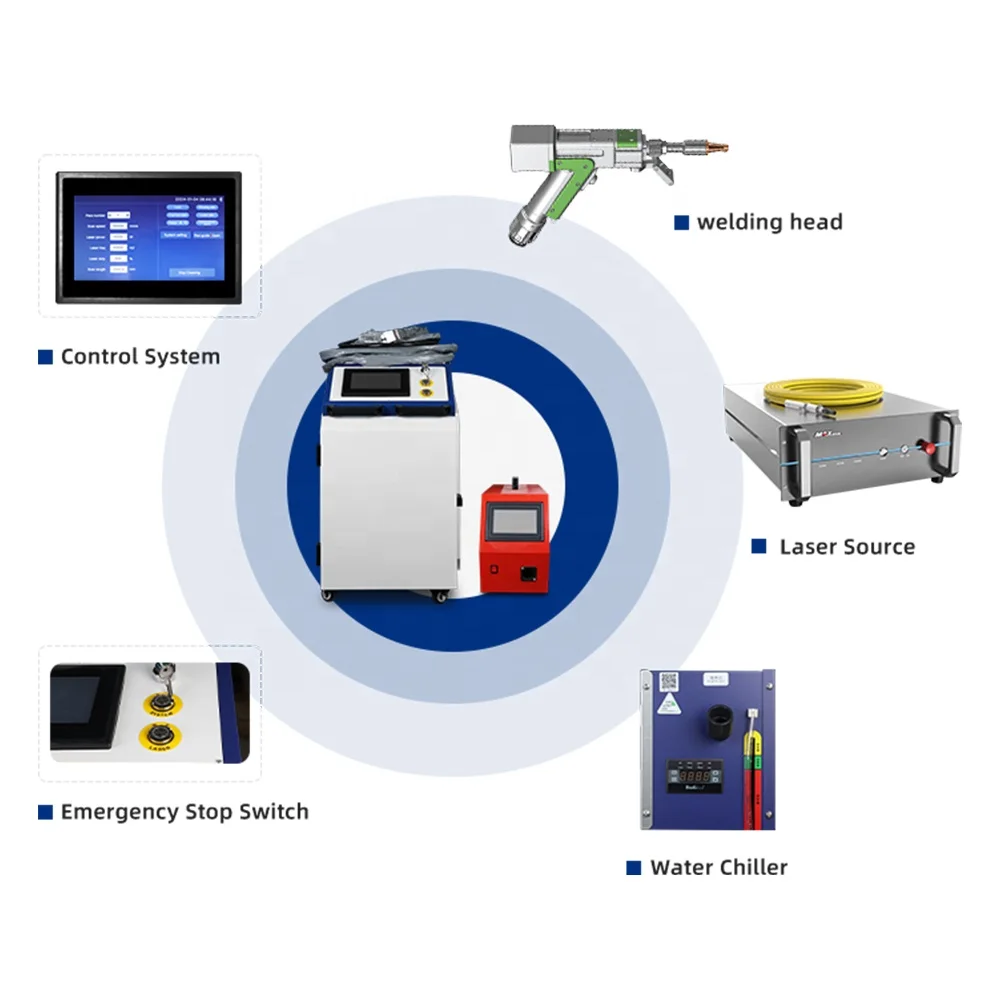 Горячая продажа 2000 Вт быстрая скорость 5 в 1 волоконный лазерный сварочный станок