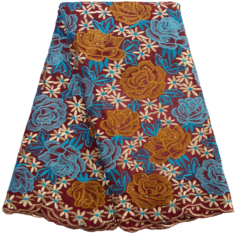 

Kalume африканская хлопчатобумажная кружевная ткань для свадебных платьев 2023 вышивка последняя модель с кристаллом F3223