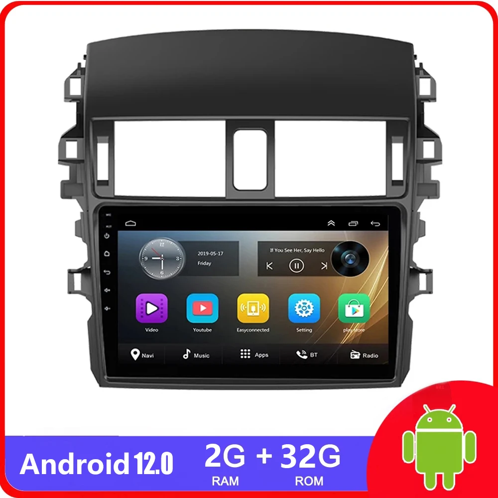

2Din android 12.0 Car Radio Multimedia Video Players For Toyota Corolla E140/150 2006 2007 2008 2009 2010 2011 2012 - 2013
