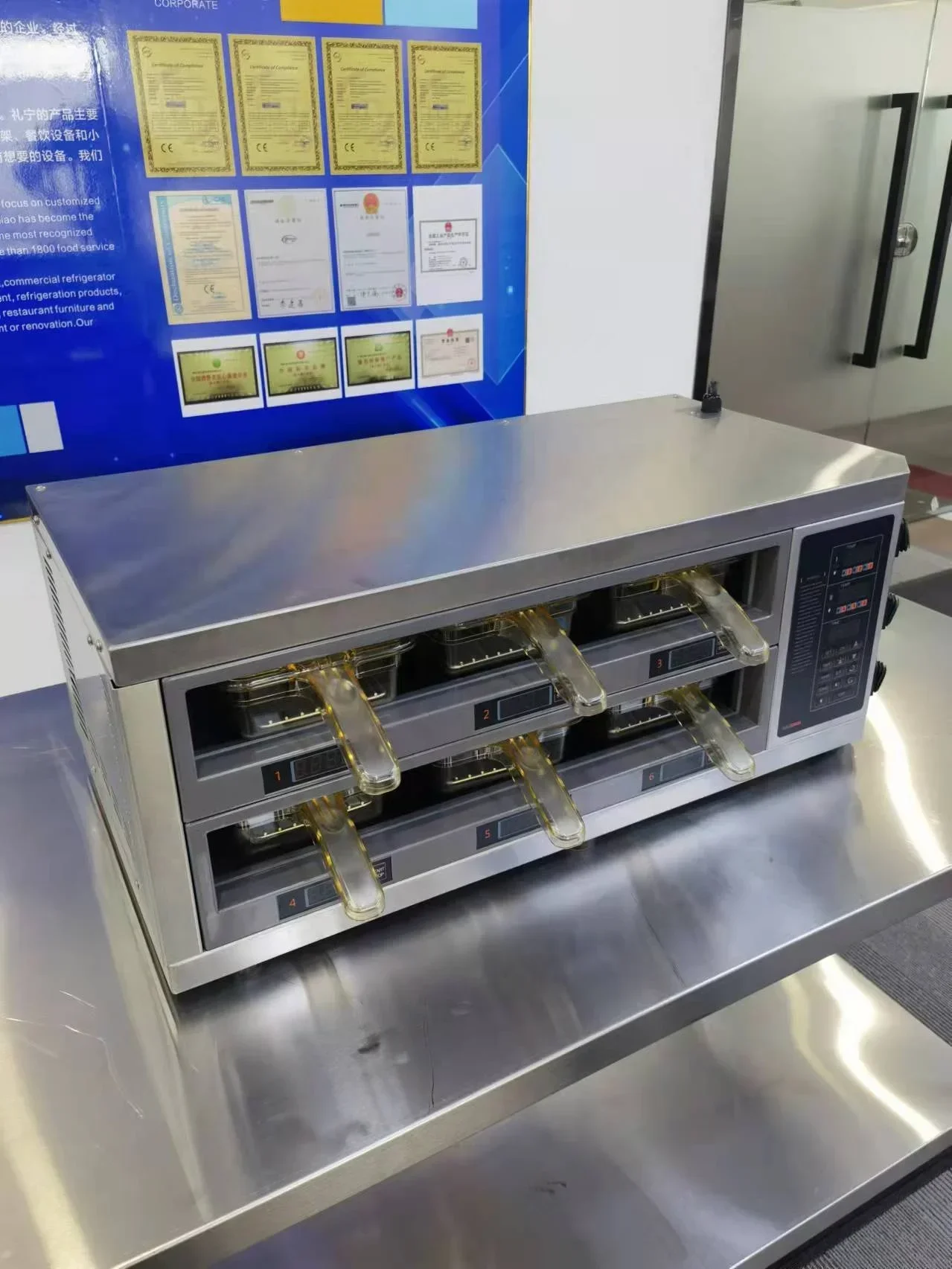 Коммерческий ресторан KFC 2-слойный шкаф с электрическим подогревом для хранения