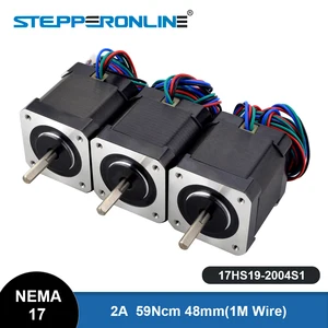 Nema 17 Stepper Motor 48mm 42BYGH Stepping Motor 2A (17HS19-2004S1) Motor 4-lead 1m Cable for 3D Printer CNC XYZ Motor