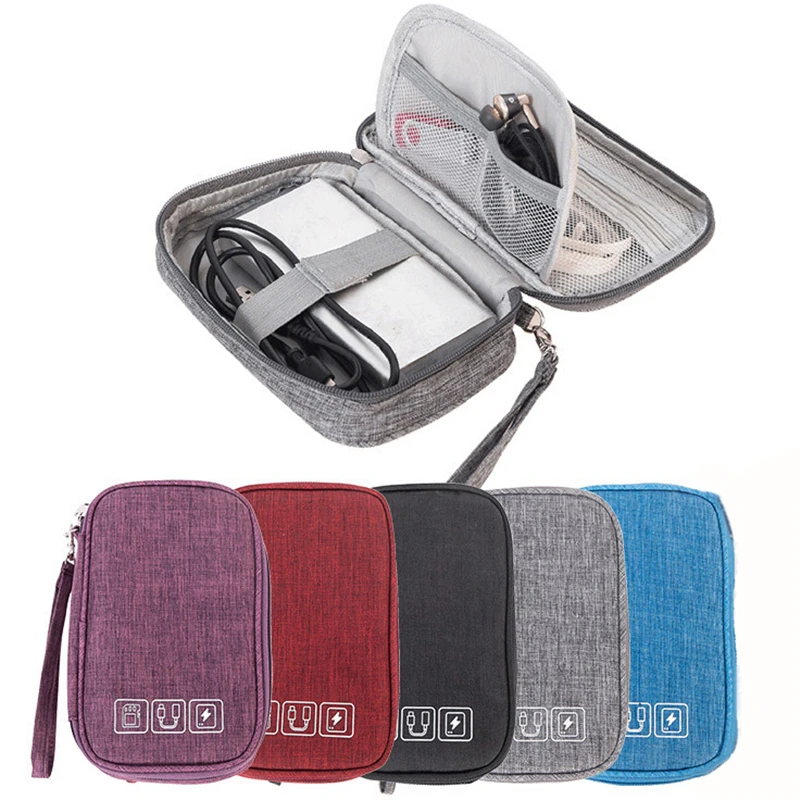 

Portable Cable Digital Storage Bags Organizer USB Gadgets Wires Charger Power Battery Zipper Cosmetic Bag Case Accessories Item
