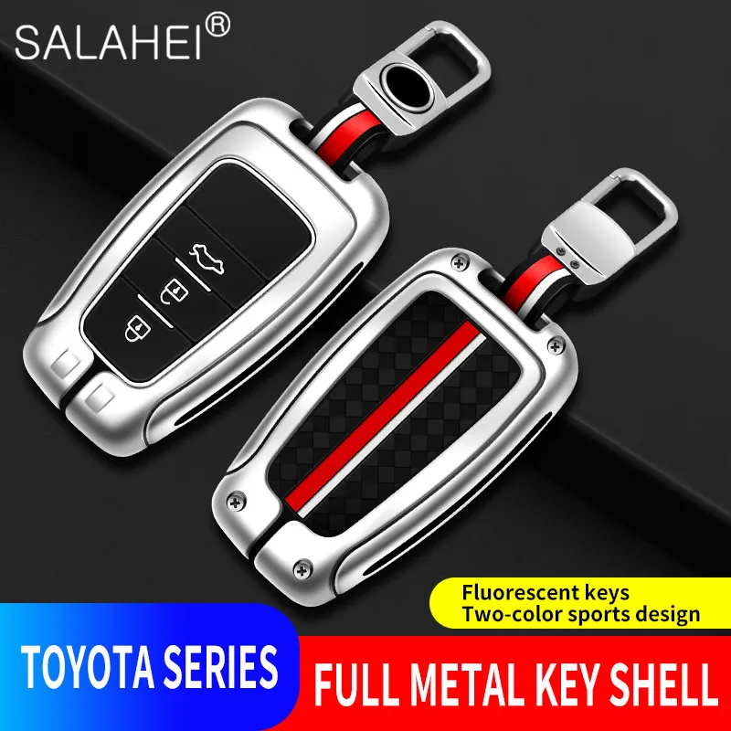 

Zinc Alloy Silicone Car Key Case Cover Key Bag Full Protection For Toyota Corolla CHR Camry Prius Prado Avalon C-HR Accessories