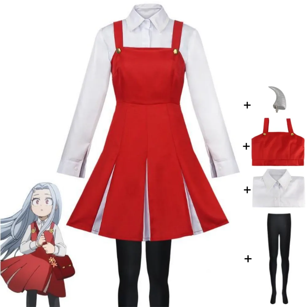 Anime Eri My Boku No Hero Academia Cosplay Costume Adult Loli Red Dress School Uniform Hallowen Carnival Party Role Play Suit