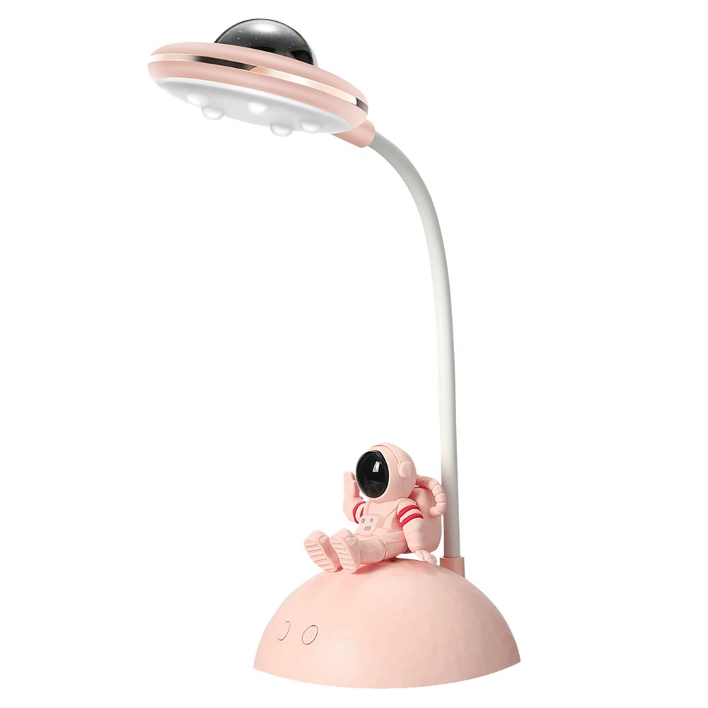 

4 In1 Astronaut Projection Desk Lamp Led Nightlight Student Learning Eye Protection Bracket Desk Light Pink