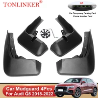 tonlinker car mudguard for audi q8 2018 2019 2020 2021 2022 front rear mudguards splash guards fender mudflaps accessories 4pcs