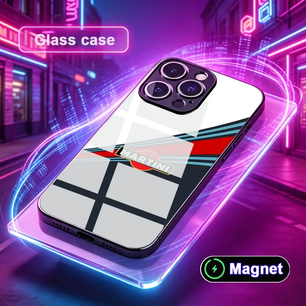 Фото Модный чехол для телефона M-Martinis Glass Magnet для iPhone 17 16 15 14 13 12 11 Air Pro Max Plus Mini, цветной №1
