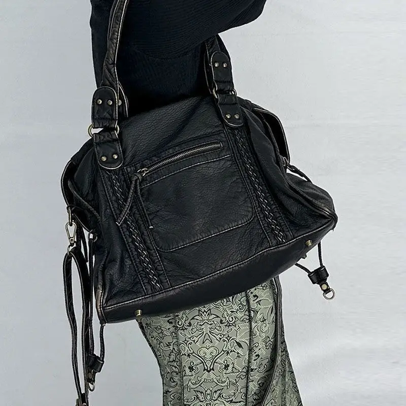 

Women Diesel Shoulder Bag Large Capacity Motor Grunge Handbag Design Vintage Female Punk Crossbody Tote Bags Rock Style 2023 New
