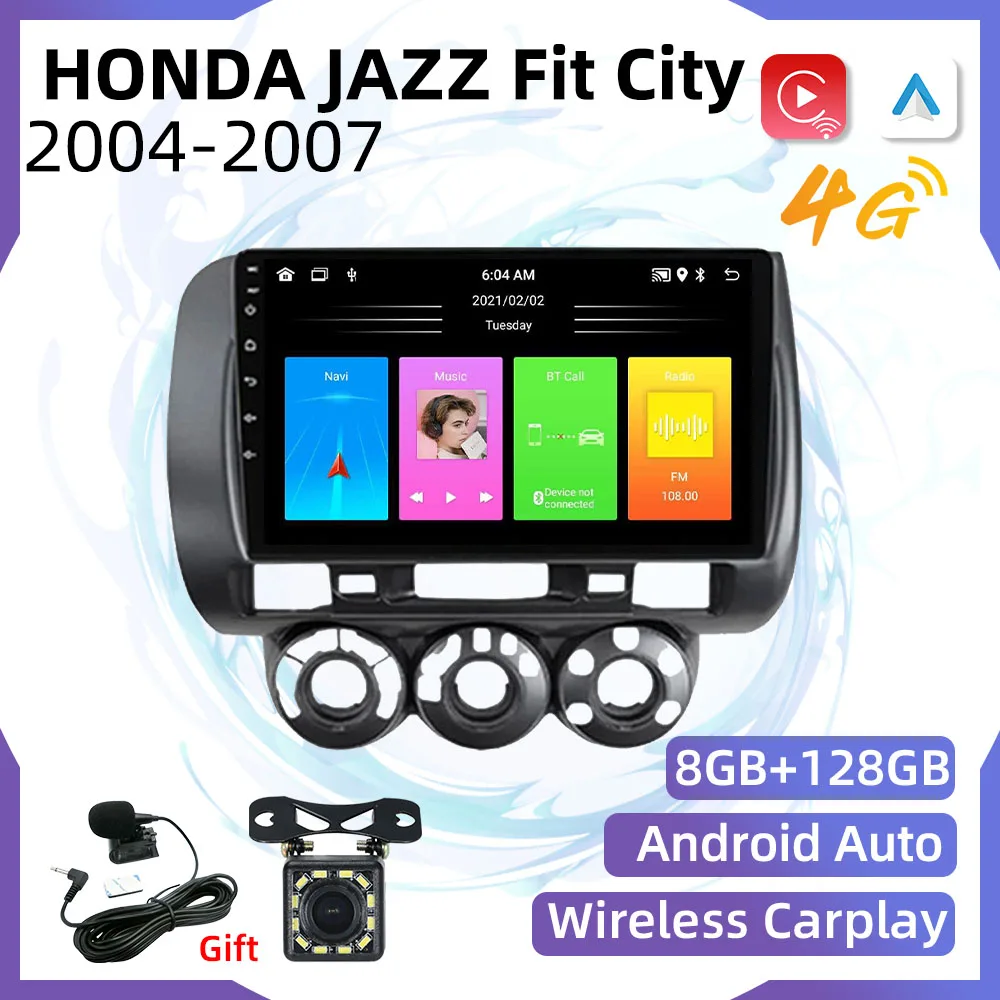 

2 Din Android Car Radio for HONDA JAZZ Fit City 2004-2007 Multimedia Central control Video Player WIFI GPS Navigation Head Unit
