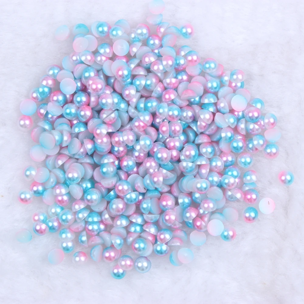 Новые полукруглые жемчужины Light Rose Rainbow Color размером 3-10 мм на клей для декорирования свадебных нарядов, одежды, ногтей и ручной работы.