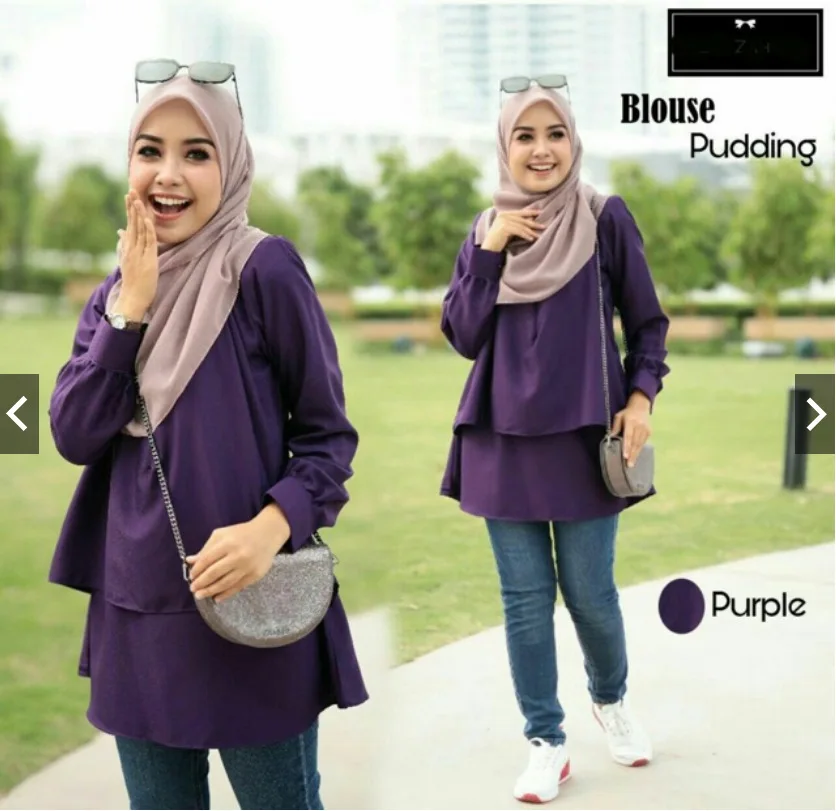 Muslim Casual Loose Tops For Women Malaysia Round Neck Solid Fake Two-Piece Style Blouse Islam Arab Turkey Long Sleeves Tunic
