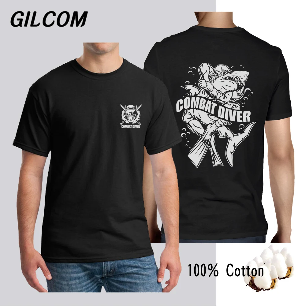 

US Military Combat Diver Special Forces 100% Cotton Custom T Shirt Your Design Logo Text Unisex Tshirt