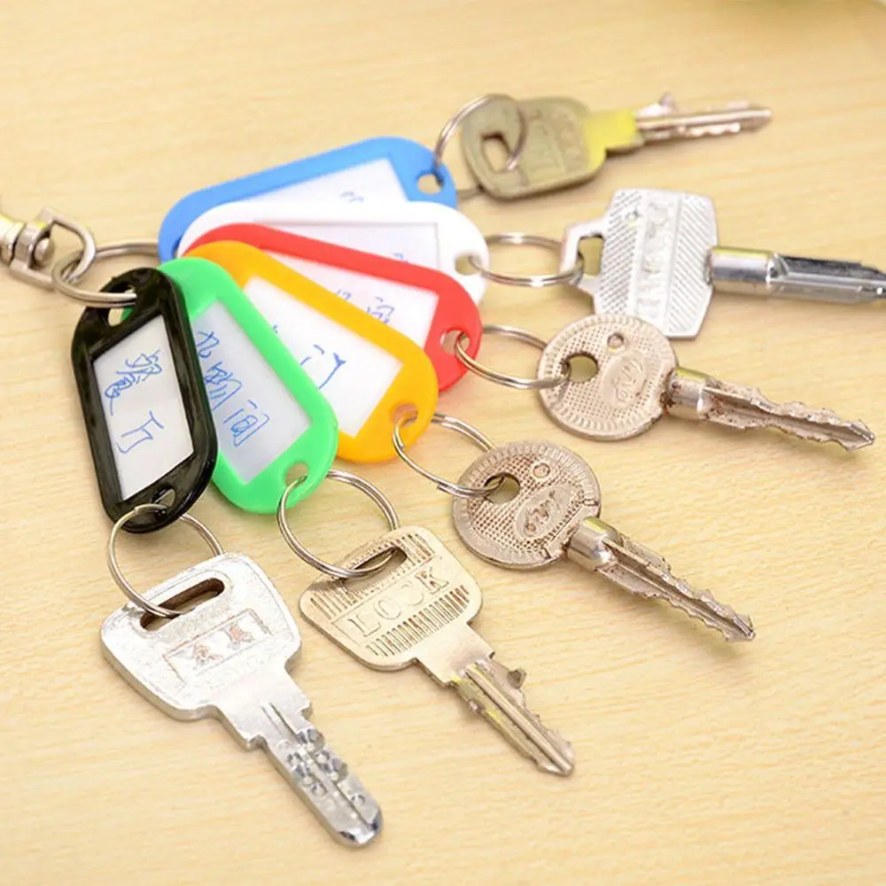 

10Pcs Practice Durable Hot Plastic Random Color Key Ring with Split Ring Key Chain Blanks Key ID Label Luggage Tag Baggage Tags