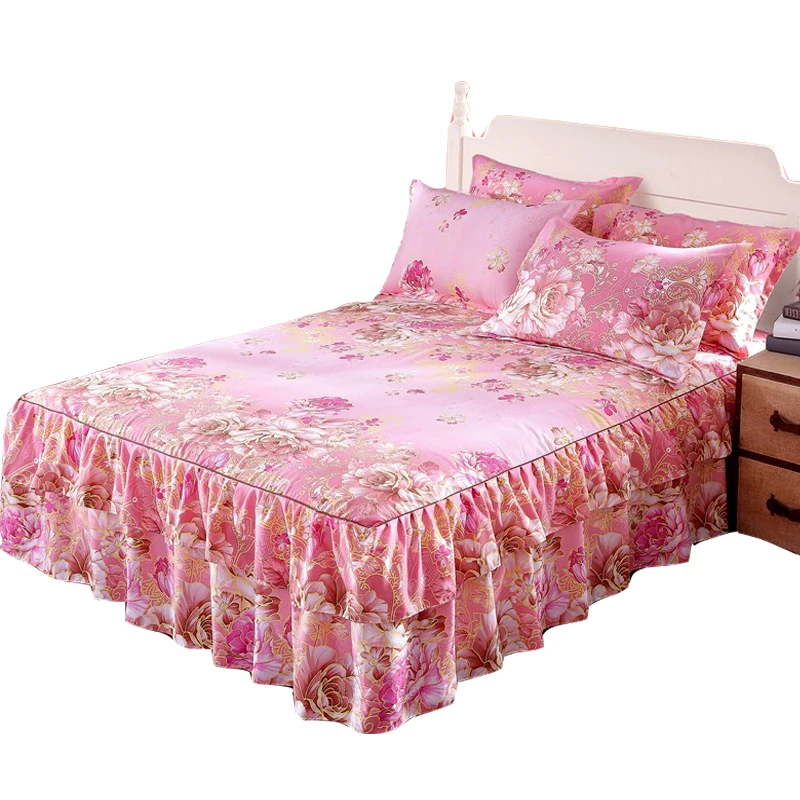 Non-slip bedspread single piece cotton double lace bedspread cotton Simmons protective cover Korean princess bedspread