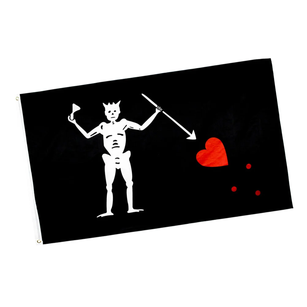 

Flagpirate Skeletonbanner Yard Garden Edward Teach Heart Double Sided Headertapestry Hanging Blackbeard Flags Favors Party House