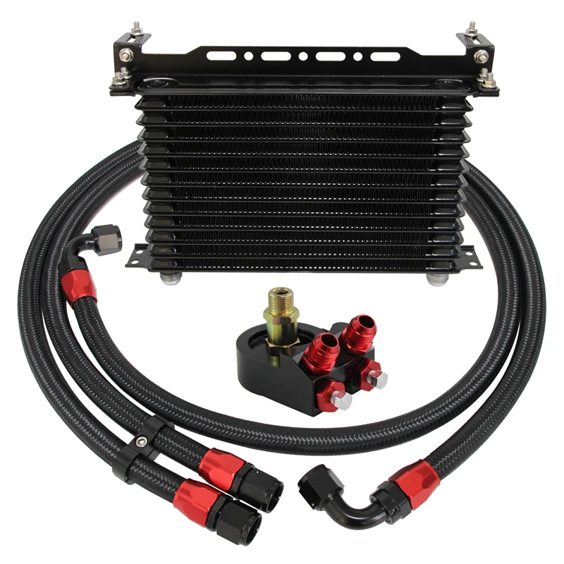 

Универсальный Масляный радиатор коробки передач двигателя AN10, 13 рядов, 262 мм, с кронштейном и адаптером масляного фильтра, синий/черный для Suzuki Ford