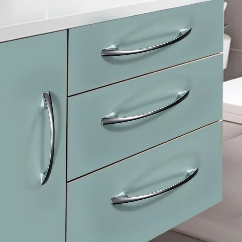 Современные дверные ручки и для кухонного шкафа яркая хромированная мебельная