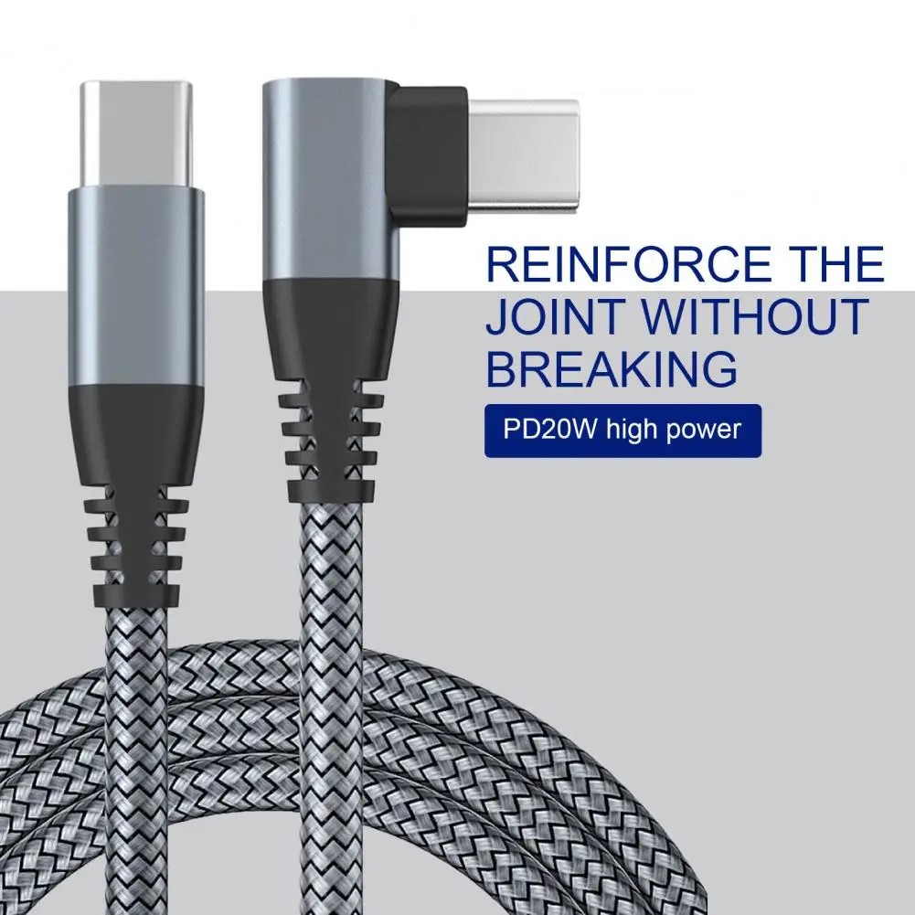 

Stable Output 90 Degree Design Long Service Time Type-C to Type-C Charging Cable Charging Cord for Home