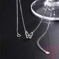 s999 sterling silver necklace butterfly necklace for women light luxury clavicle chain necklace fine jewelry wedding gift