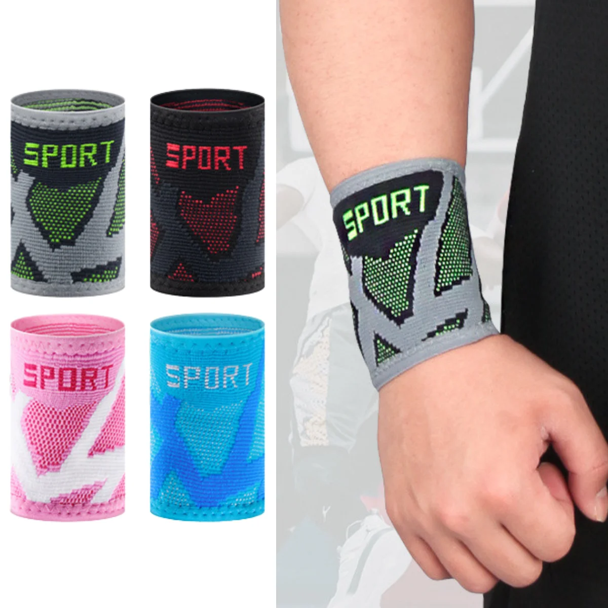 

1pc Wristband Breathable Compression Men Women Wrist Support Wristband Elastic Gym Tennis Basketball Hand Sports Wrist Protector