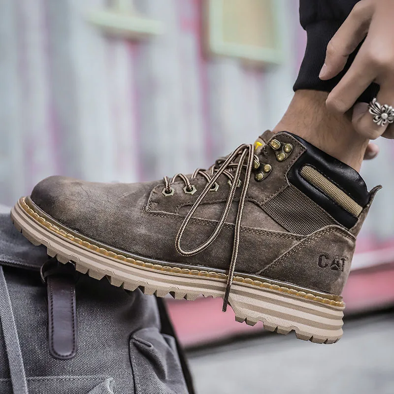 Men Martin Boots Genuine High-top Multi-purpose Hiking High-quality Foot Protection Anti-smashing Labor Insurance Workwear Boot