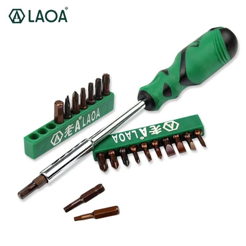

LAOA 20 in 1 S2 Screwdrivers Set With Hex Slotted Phillips Torx trilateral Triangle Y-shaped U-shaped Screwdriver bits Hand Tool