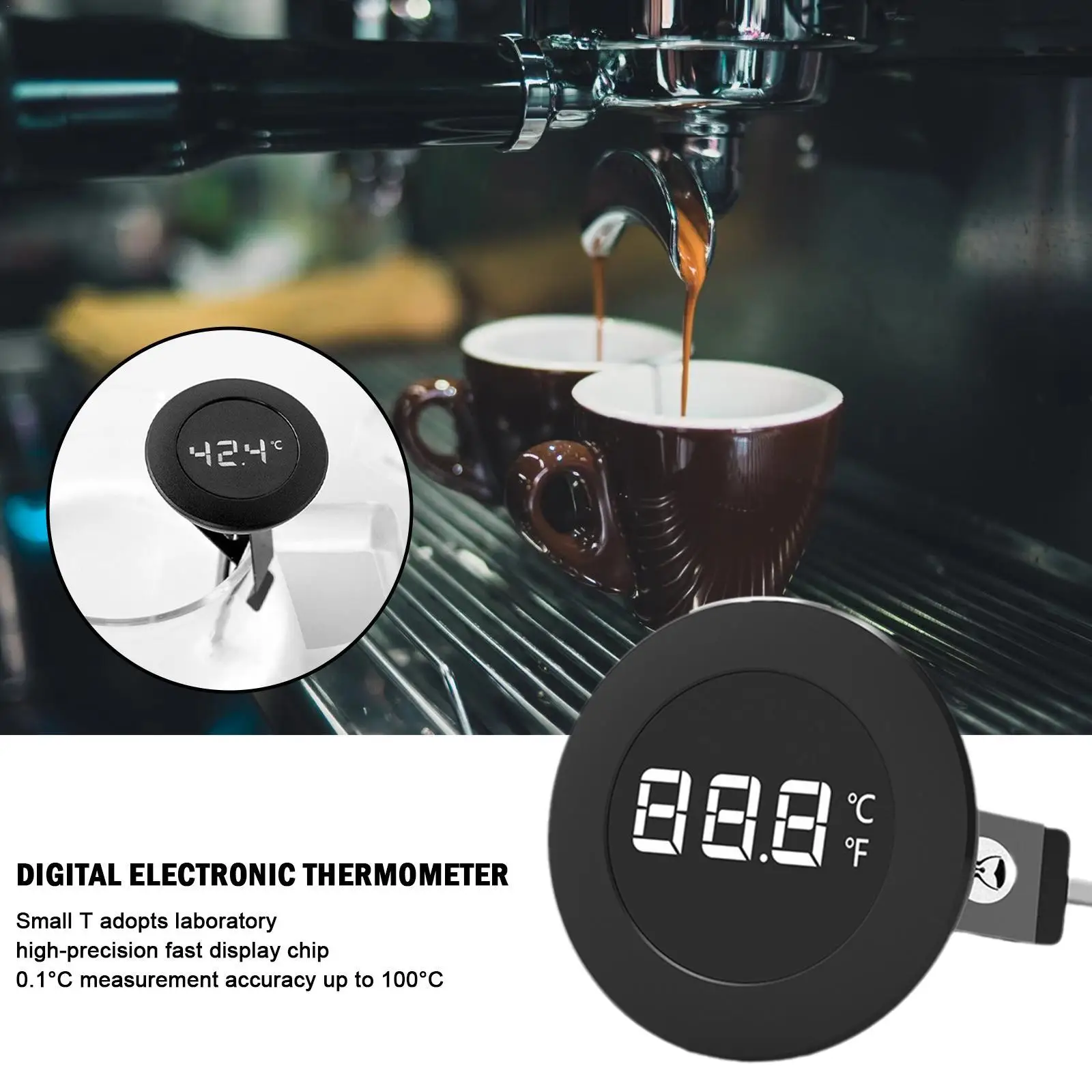 

1 шт. маленький T цифровой ЖК-термометр для кофе портативный дизайн дисплей термо моющее устройство кофе латте Искусство Инструменты Портат...