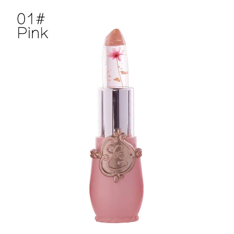1pc Fashion Creative Jelly Flower Lipsticks Long-lasting Cosmetic Balm Makeup Temperature Moisturizing Change Lip Color 2021 |