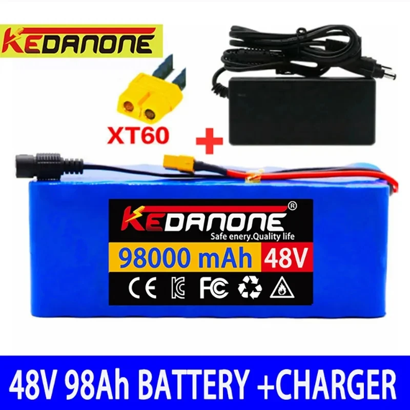 

Aicherish-батарея для литиевых батарей для электрических велосипедов, зарядное устройство 25A, BMS, 100%, 13S3P, 48V, 20Ah, 1000W, 18650 V, 54,6