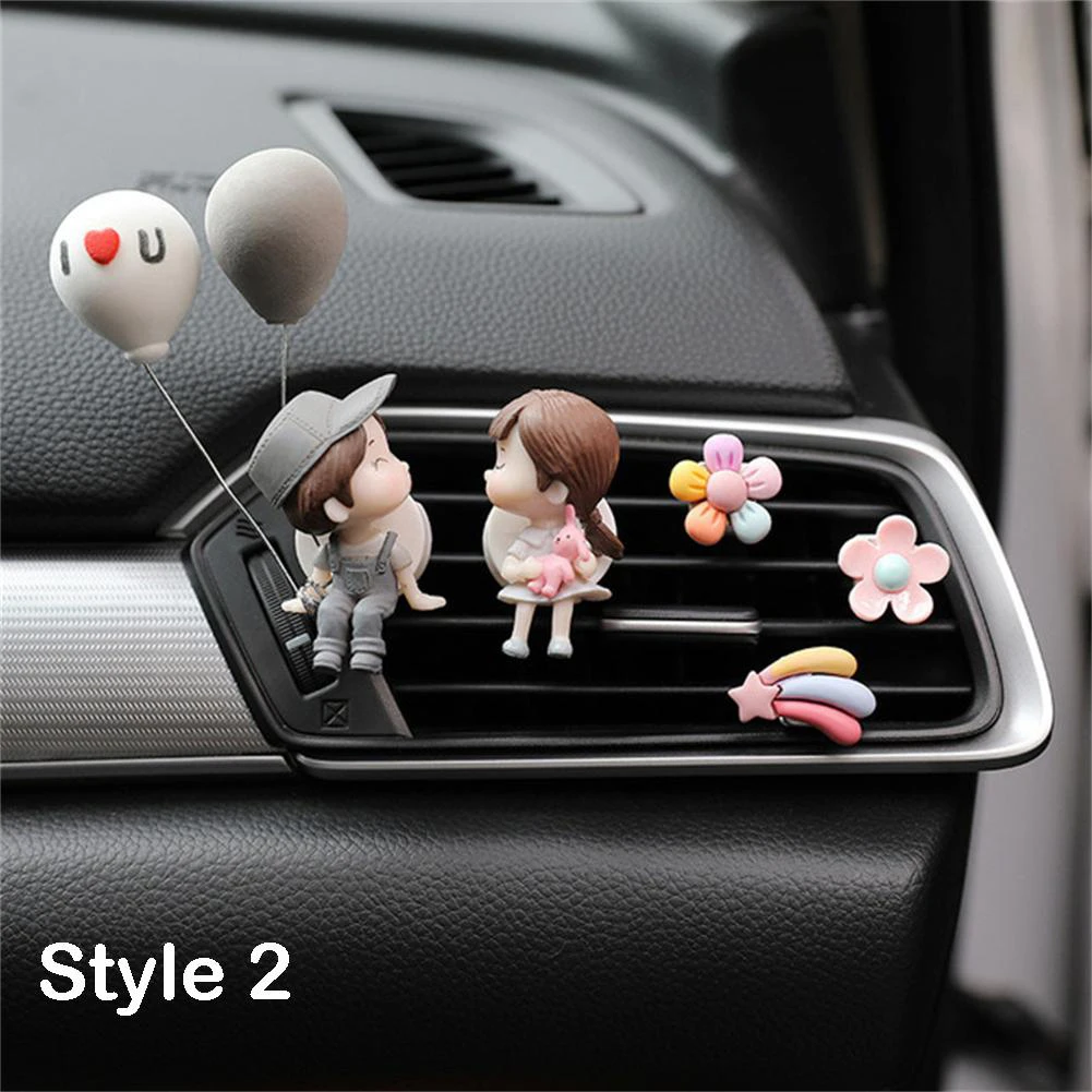 

Car Perfume Clip Fragrant Slices Lovely Couple Girl Boy Car Air Vent Fresheners Perfume Clip Aroma Diffuse Decor ABS/Plastic